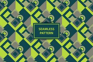 Abstract Geometric Artwork in shades of green, Bauhaus art style. Repeating geometric pattern. Vector Art. EPS 10.