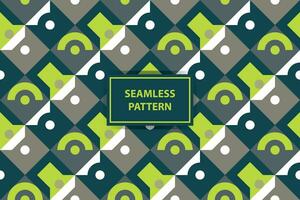 Abstract Geometric Artwork in shades of green, Bauhaus art style. Repeating geometric pattern. Vector Art. EPS 10.