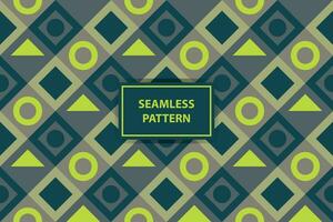 Abstract Geometric Artwork in shades of green, Bauhaus art style. Repeating geometric pattern. Vector Art. EPS 10.