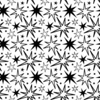 vector seamless pattern of black and white stars. print for fabric, wrapping paper or design.