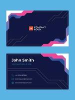 Flat geometric double-sided horizontal business card vector