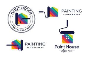 Paint house design element vector icon with creative idea for business person