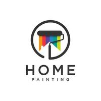 Paint house design element vector icon with creative idea for business person