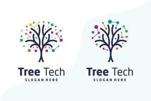 Tree tech design element vector icon with creative concept idea