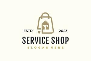 Tool shop design element vector icon with creative concept idea