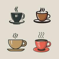 A cup of coffee icon logo vector design template collation