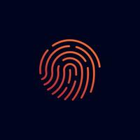 Fingerprint Impression Vector Icon Design