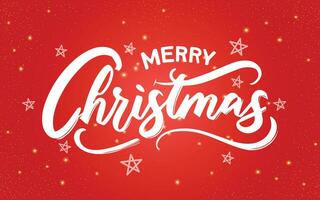 Beautiful text design of Merry Christmas on Red color background vector