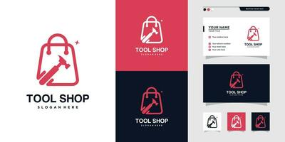 Tool shop design element vector icon with creative concept idea