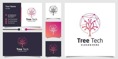 Tree tech design element vector icon with creative concept idea