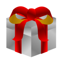 Gift box with bright bow png