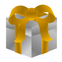 Gift box with bright bow png