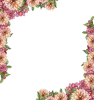 blommor fyrkant ram med dahlia png