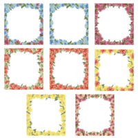 Flowers square frame with dahlia png