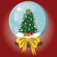 Beautiful Christmas illustration with festive snow globe vector