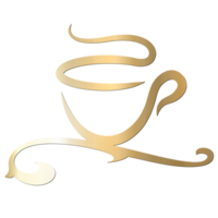 kaffe logotyp guld png