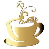 gyllene kaffe logotyp png