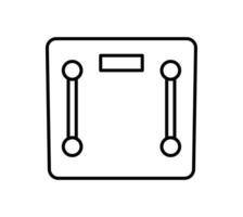 Analog body weight scale icon. Mechanical scale. Outline object isolated on white background. Icon for web. vector