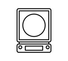 Digital domestic food scale with pull-out display. Outline object isolated on white background. Icon for web. vector
