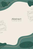 Abstract background social media post boho template Portrait flyer set card vector