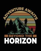 Adventure Hiking Camping Vintage t shirt design vector