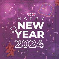 New Year social media post abstract square template vector