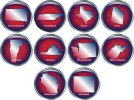 Set of 10 State Buttons Set 5 vector