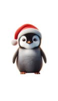 ai generato pinguino con Santa cappello. png