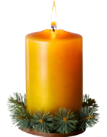 ai generato ardente decorato Natale candela. png