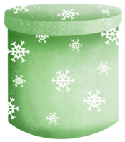 Green Christmas gift box png