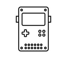 Portable handheld retro gaming console. Outline icon. Object isolated on white background. vector