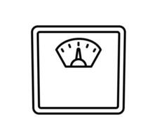 término análogo cuerpo peso escala icono. mecánico escala. contorno objeto aislado en blanco antecedentes. icono para web. vector