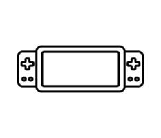 Portable handheld retro gaming console. Outline icon. Object isolated on white background. vector