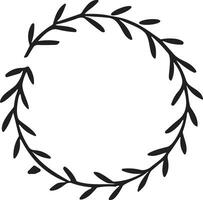 Hand drawn floral wreath logo for decoration vector