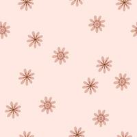 Vector floral seamless pattern in doodle style with cute flowers