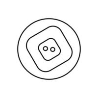 Outline button icon. Line sewing sign. Vector sketch