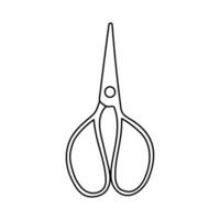 Scissors for sewing isolated on white background. Vector outline icon isolated on white.