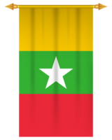 Myanmar flag vertical pennant isolated png