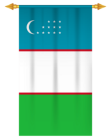 Uzbekistan flag vertical pennant isolated png