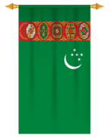 Turkmenistan flag vertical pennant isolated png