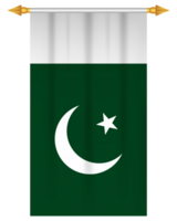 Pakistan flag vertical pennant isolated png