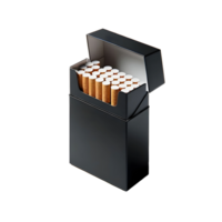 AI generated Opened black blank Box of cigarettes isolated on transparent background png