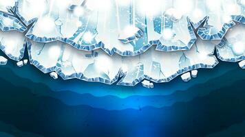 Curved Shaped Ice Cracks As Winter Background vector