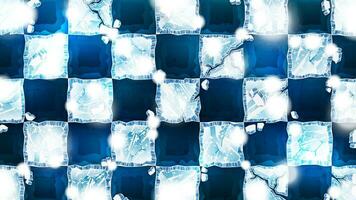 Checkered Shaped Ice Cracks As a Winter Background vector