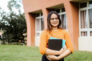 Latin american female young student. photo