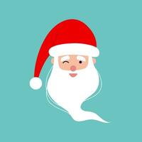 Santa Claus winking flat icon vector illustration