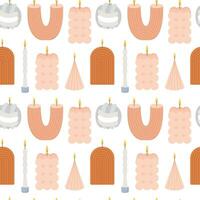 Trendy candles seamless pattern. Flat style candles vector pattern