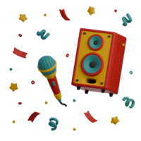 3D Icon of Mic and speaker png