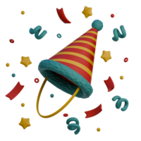 3D Icon of party hat png