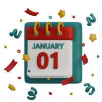 3d icono de nuevo año calendario 1 png